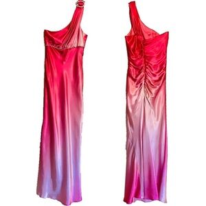 One Shoulder Party Formal Cocktail Maxi Dress Pink Color By Dollar Size XS Prom